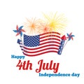 Happy fourth of july, Independence Day Vector Design illustraion Royalty Free Stock Photo