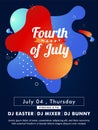 Happy Fourth Of July template or invitation card design. Royalty Free Stock Photo