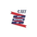 Happy 4 fourth july vector independence day white background banner. usa american flag isolated. greeting celebration card. red Royalty Free Stock Photo