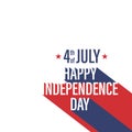 Happy 4 fourth july vector independence day white background banner. usa american flag isolated. greeting celebration card. red Royalty Free Stock Photo