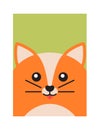 Happy Fox, Colorful Banner, Vector Illustration Royalty Free Stock Photo