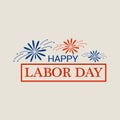 Happy freedom labor day logo, flat style