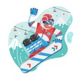 Happy Freestyle Snowboarder Man Jumping Royalty Free Stock Photo