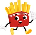 Happy French Fries Retro Cartoon Character Giving The Thumbs Up