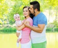 Happy friendly family in summer day Royalty Free Stock Photo