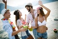 Summer joy and friendship concept with young people on vacation Royalty Free Stock Photo