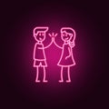 happy friends icon. Elements of Friendship in neon style icons. Simple icon for websites, web design, mobile app, info graphics