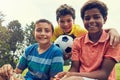 Happy friends makes happy days. Portrait of adorable young boys outdoors.