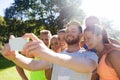 Happy friends taking selfie with smartphone Royalty Free Stock Photo