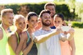 Happy friends taking selfie with smartphone Royalty Free Stock Photo