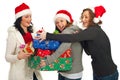 Happy friends women having fun with gifts Royalty Free Stock Photo