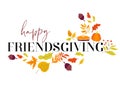 Happy Friendsgiving Graphic with Fall Elements