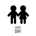 Happy Friendship Day. Boys girls holding hands icon. Royalty Free Stock Photo