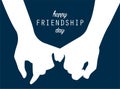 Happy Friendship Day concept with hands shaking illustration on yellow background.