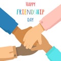 Happy Friendship Day Flat Vector Concept Royalty Free Stock Photo