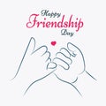 Happy Friendship Day, friends pinky promise, love illustration poster, vector Royalty Free Stock Photo