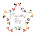 Friendship Day card of star shape friend group