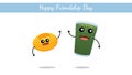 Happy Friendship Day India, cute catoon of Pani puri character vector on white background