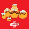 Happy Friendship day vector illustration. funky kids potato with friends.vector friends tiny kids potato characters Royalty Free Stock Photo