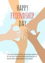 Happy frienship day poster.Vector illustration banner in cartoon style