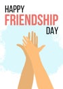 Happy frienship day poster.Vector illustration banner in cartoon style