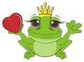 Happy frog with heart