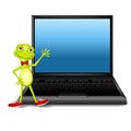 Happy Frog with Laptop