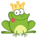 Happy frog prince cartoon character Royalty Free Stock Photo