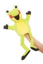 A happy frog puppet, hand puppet animal Royalty Free Stock Photo