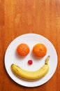Happy Fruit Face Plate Royalty Free Stock Photo
