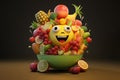 Happy Smiling Fruit Salad Bowl