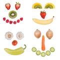 Happy fruit and vegetable faces
