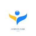 Happy fun people, healthy life logo, icon design Royalty Free Stock Photo