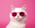 Happy Funky Cat with Pink Sunglasses.