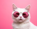 Happy Funky Cat with Pink Sunglasses.