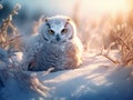 Happy and funny arctic owl