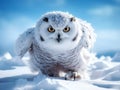 Happy and funny arctic owl