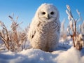 Happy and funny arctic owl