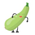 Happy funny courgette laughing vector isolated. Vegetable