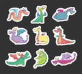 Happy funny dragon. Sticker Bookmark