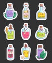 Happy funny herbal oil bottle. Sticker Bookmark