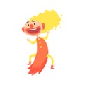 Happy funny laughing clown colorful cartoon character vector Illustration