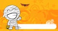 Happy Funny mummy expressions cartoon hallooween background