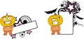 Cute pumpkin expression cartoon hallooween copyspace