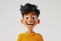 Happy funny smiling Indian cartoon character boy kid teenager young man male portrait in 3d style on light minimal background. Royalty Free Stock Photo