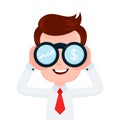 Happy funny young smiling businessman looking Royalty Free Stock Photo