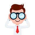 Happy funny young smiling businessman t Royalty Free Stock Photo