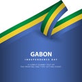 Happy Gabon Independence Day Celebration Poster Vector Template Design Illustration