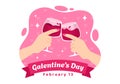 Happy Galentine\'s Day Vector Illustration on February 13th with Celebrating Women Friendship for Their Freedom