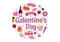 Happy Galentine\'s Day Vector Illustration on February 13th with Celebrating Women Friendship for Their Freedom